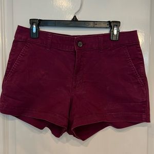 Gap Chino shorts, dark plum, sz6 petite, 3” inseam